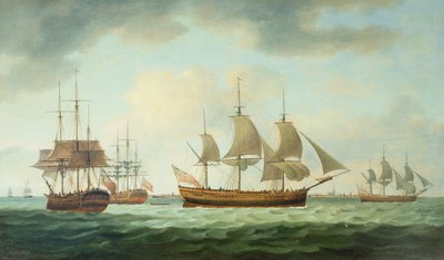 Merchant Vessels off the Coast, 1783 by Thomas Luny